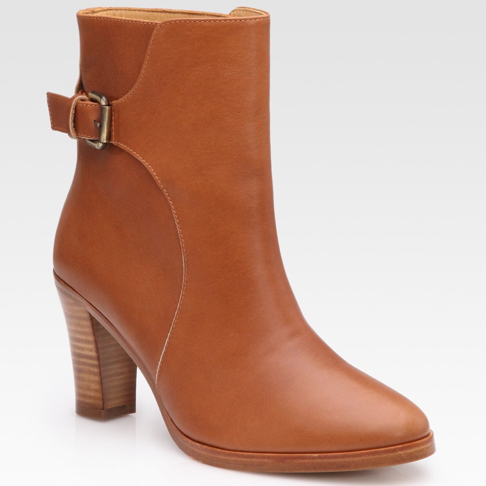 A.P.C. Caramel/Chestnut Leather Buckle Ankle Boot